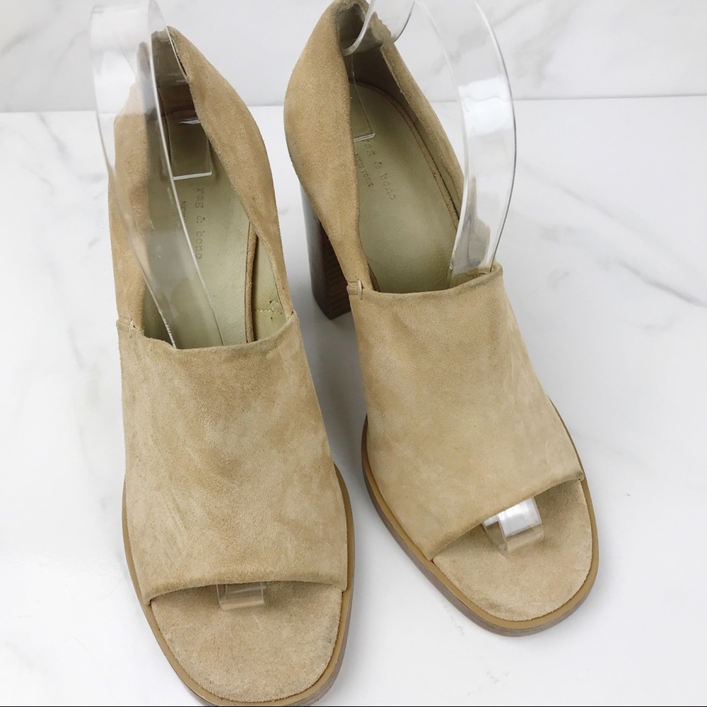 Rag & Bone Suede Stacked Block Heels Myra 37.5 - image 6